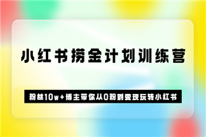《小红书捞金计划训练营》粉丝10w+博主带你从0粉到变现玩转小红书（72节课)