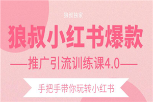 小红书爆款推广引流训练课4.0，手把手带你玩转小红书