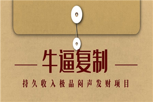 毛小白：牛逼复制赚钱术，持久收入极品闷声发财项目