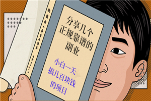 分享几个正规靠谱的副业：小白一天搞几百块钱的项目（价值500元）