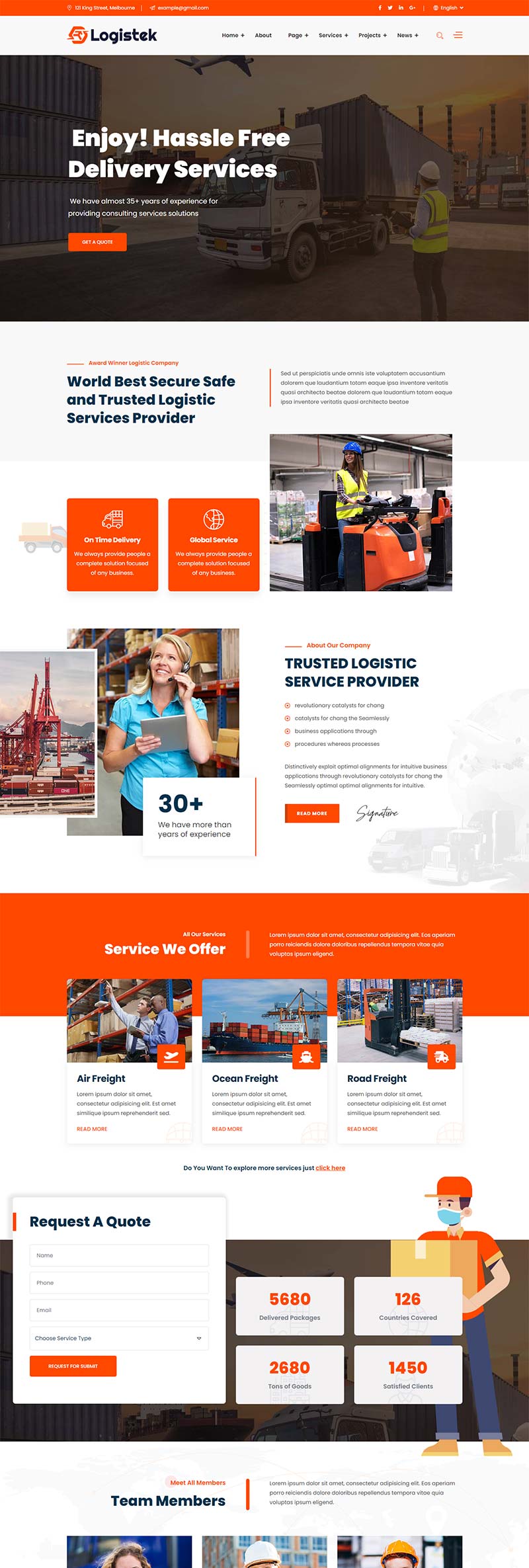 物流科技物流运输企业静态网站html模板