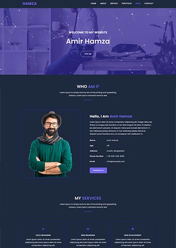 炫酷全屏html个人作品集展示网页模板