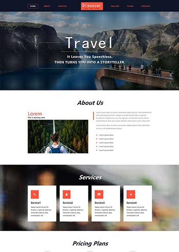 大气宽屏html展示型旅游网页模板