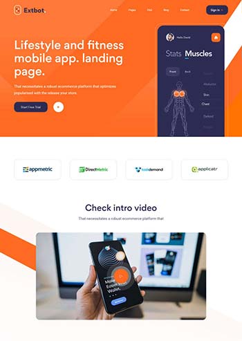 健身运动app官网展示模板