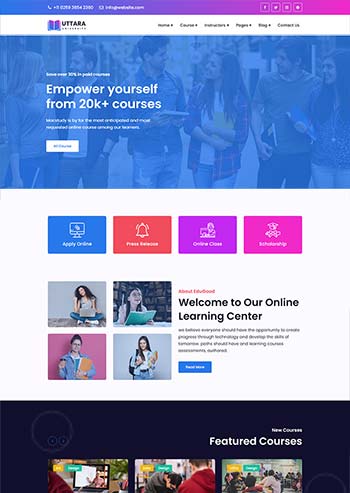 大学在线课程网站HTML模板