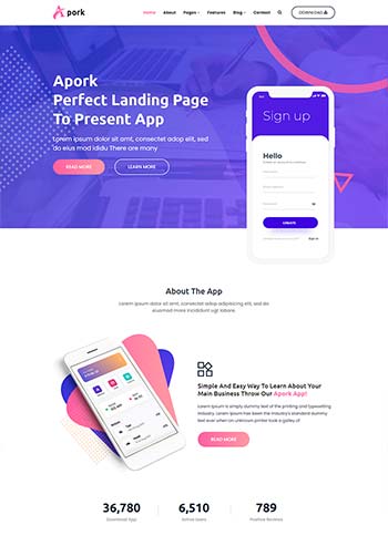 企业app应用软件官网html5模板