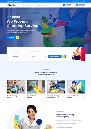 多用途的保洁家政公司官网html5模板