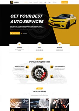 英文汽车改装维修公司官网html模板