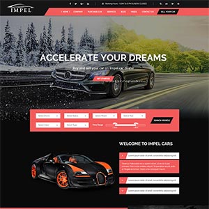 大气红色的汽车经销商网站模板